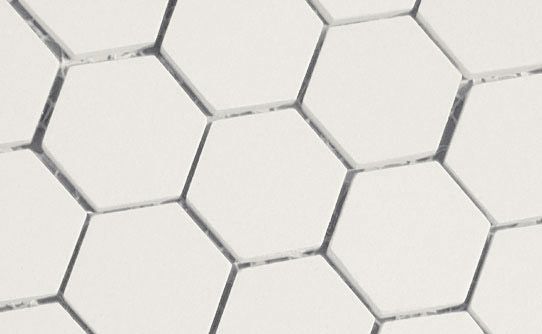white hexagonal tile
